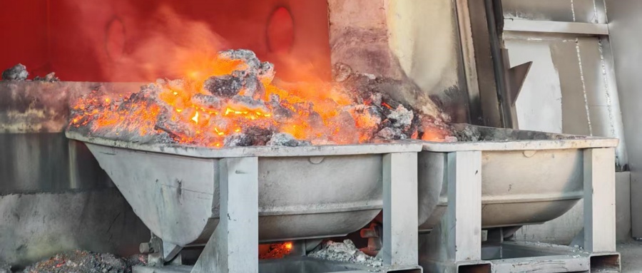 High-temperature dross removed from the furnace